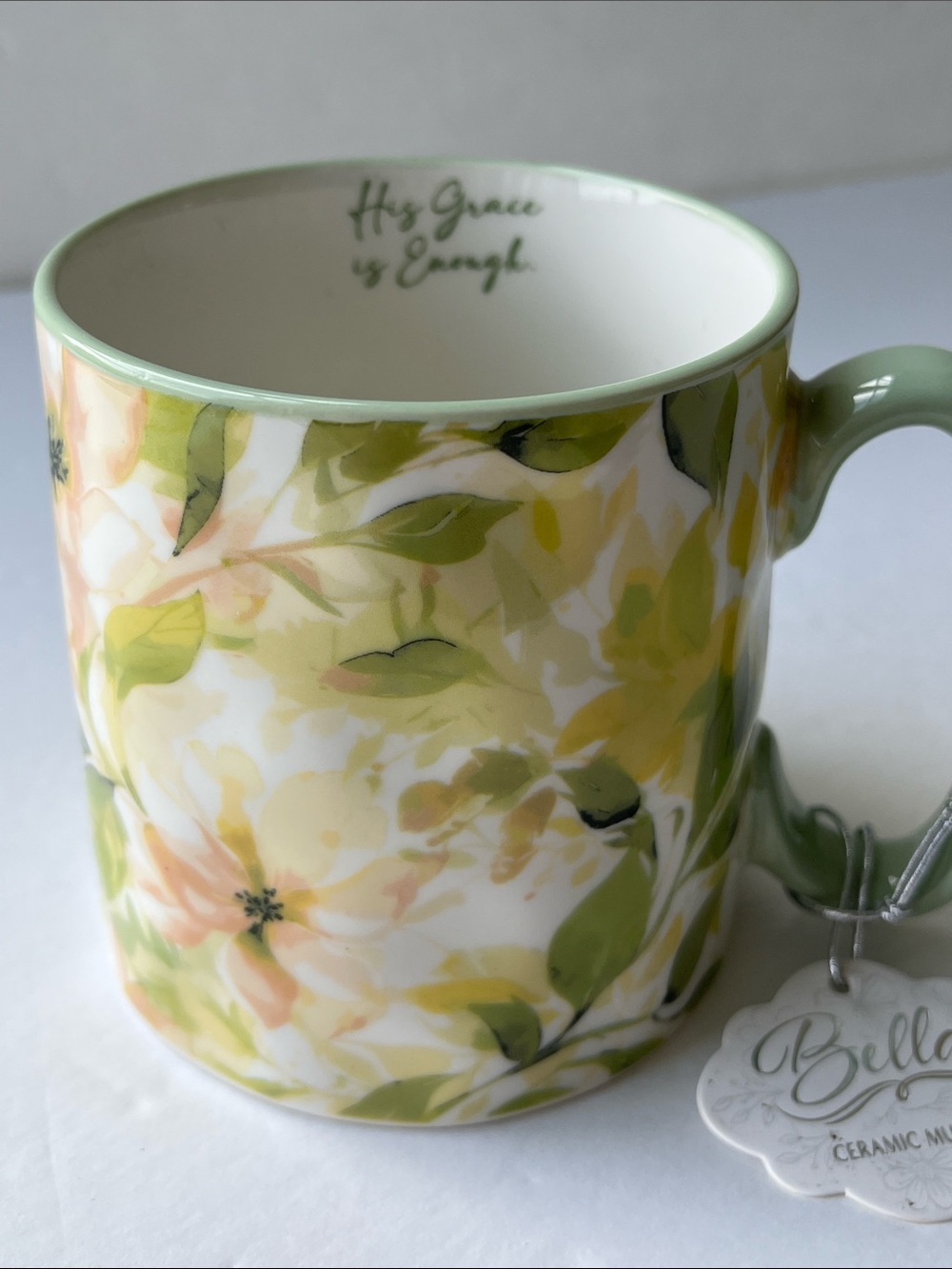 His Grace is Enough Ceramic Coffee Cup Mug Bella NWT